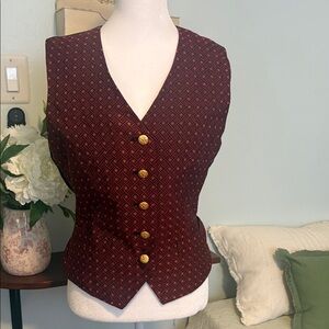 Lovely Escada silk Diamond Print Button Front Vest